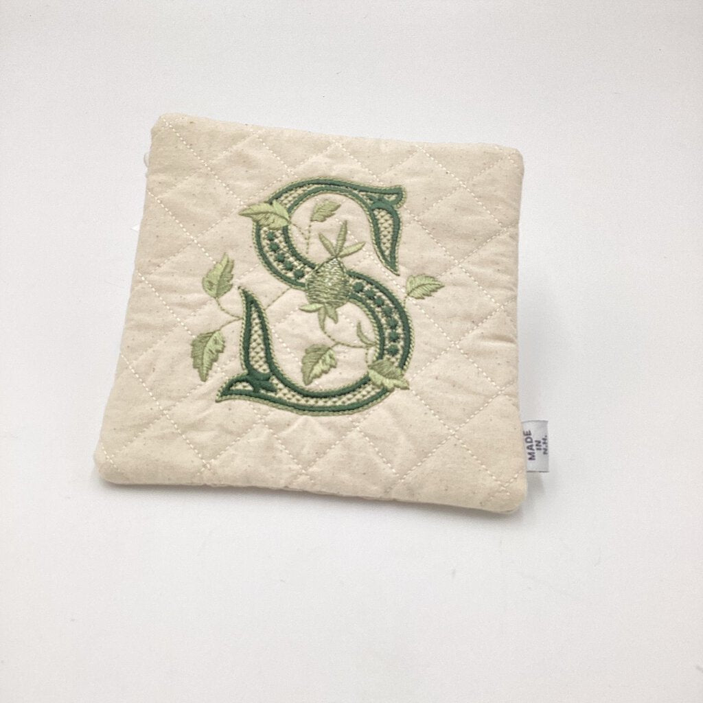 Embroidered Alphabet Initial Trivets