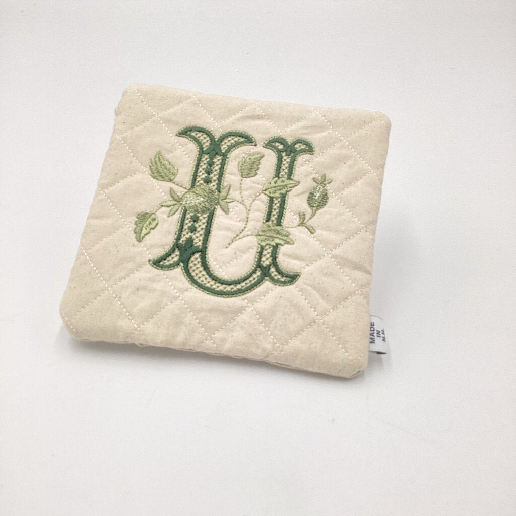 Embroidered Alphabet Initial Trivets