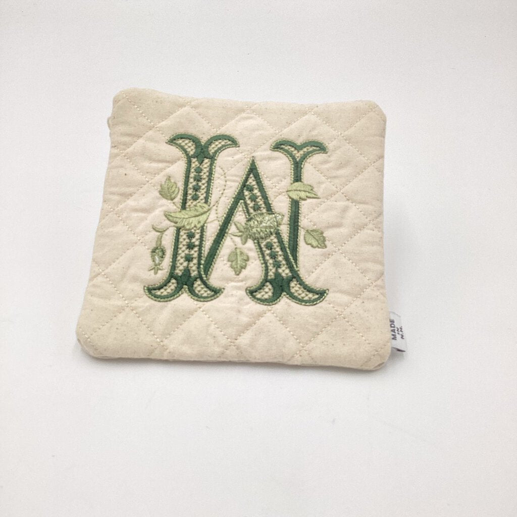 Embroidered Alphabet Initial Trivets