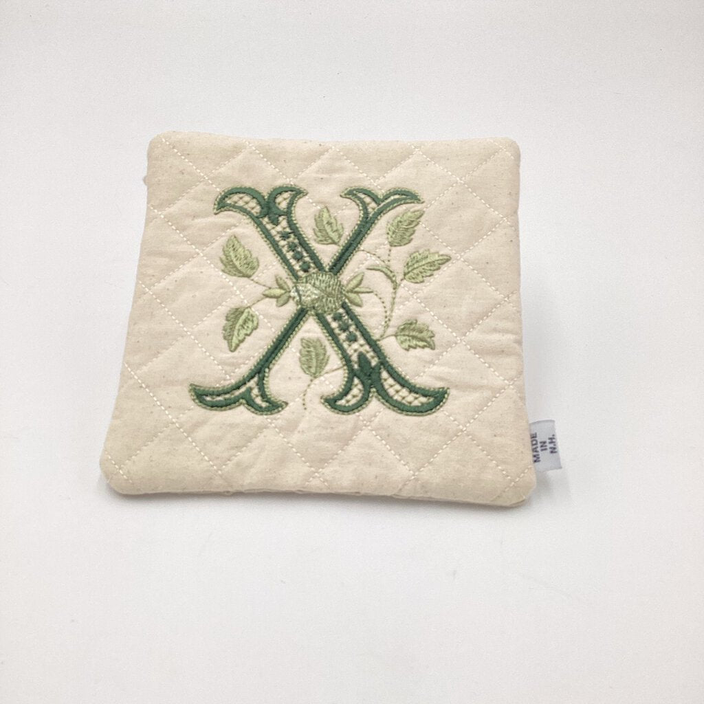 Embroidered Alphabet Initial Trivets