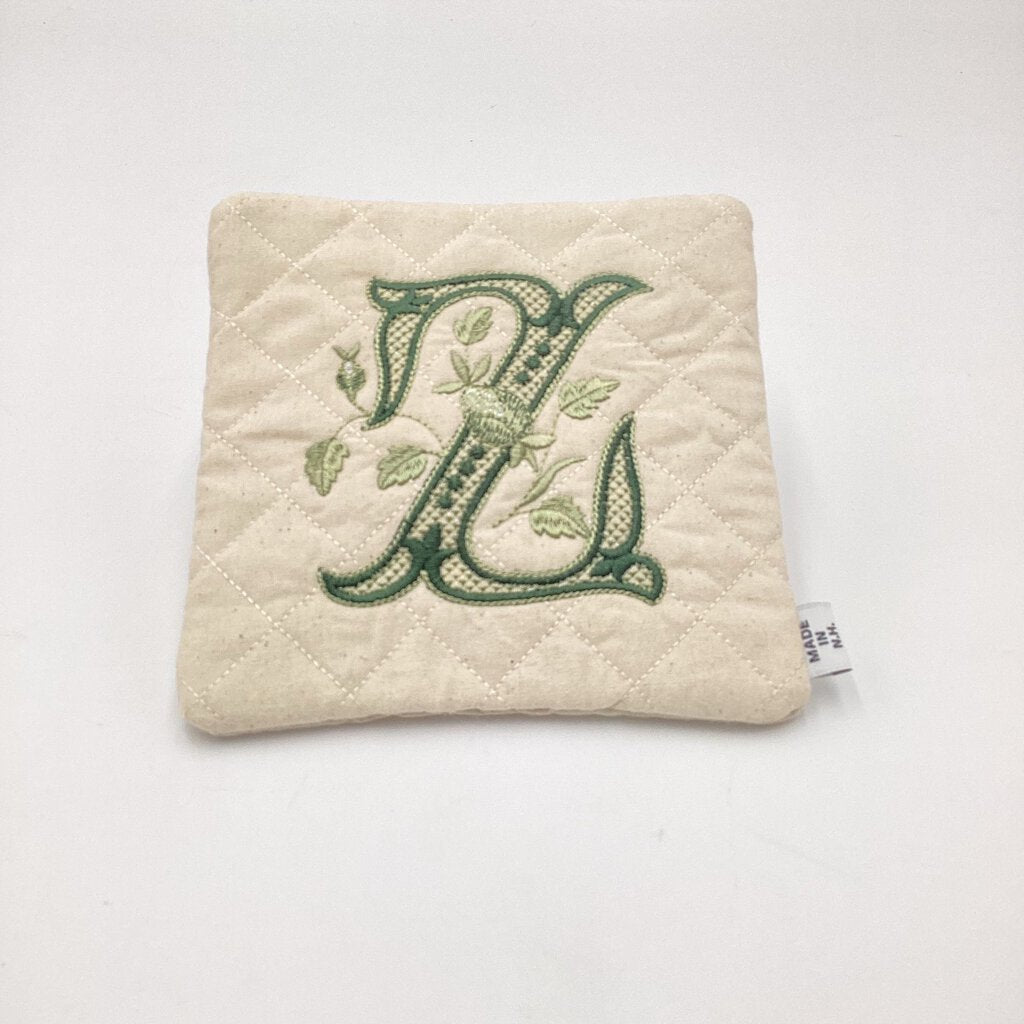 Embroidered Alphabet Initial Trivets