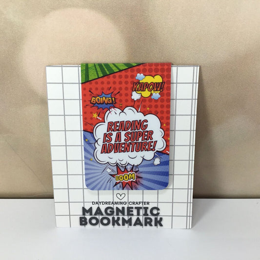 Magnetic Fold Over Bookmark - Reading is a Super Adventure