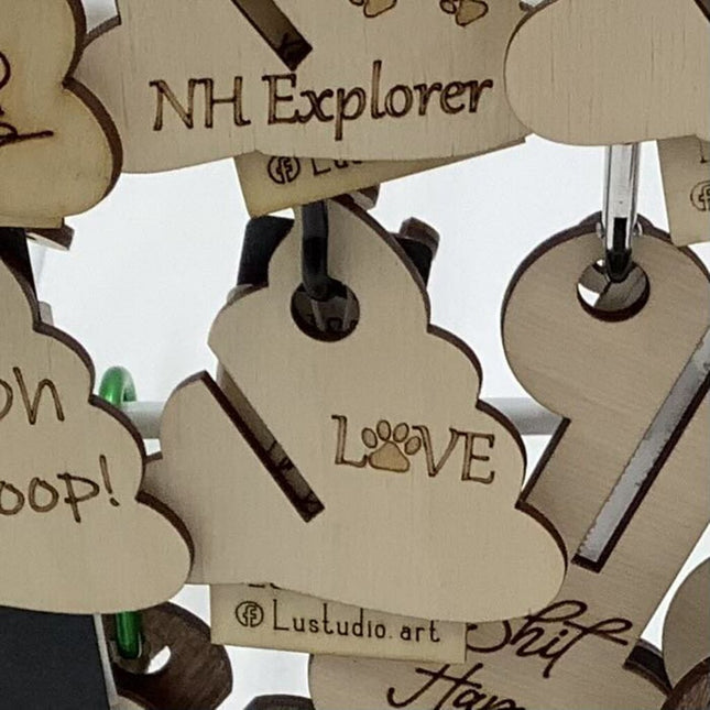 Dog Poop Bag Holder - Poop Emoji shape "Love" with paw on O