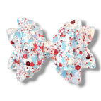 White with Patriotic Glitter