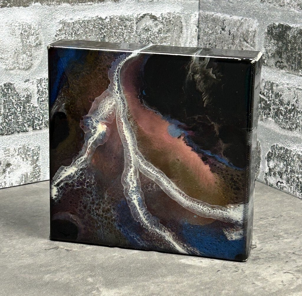 resin art canvas, 'lightning'