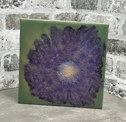 resin art on wood, 'flower'