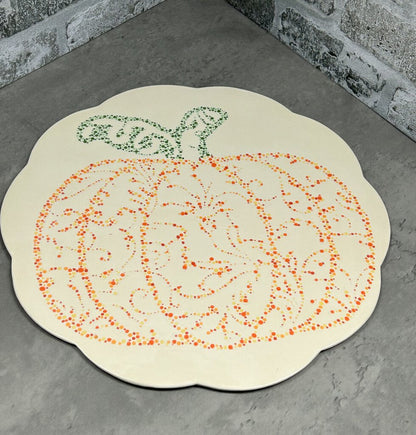 dotted pumpkin charcuterie board, stoneware