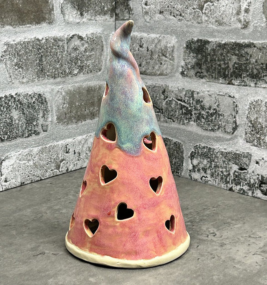 hearts tree votive, stoneware