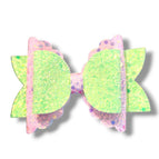 Green Front w/ Lt Pink Glitter