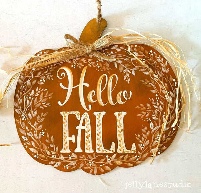 HELLO FALL pumpkin sign