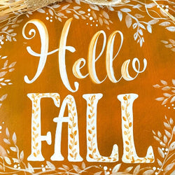HELLO FALL pumpkin sign - view 4
