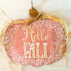 HELLO FALL pumpkin sign - view 3
