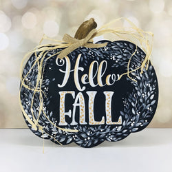 HELLO FALL pumpkin sign - view 1