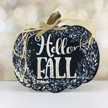 HELLO FALL pumpkin sign