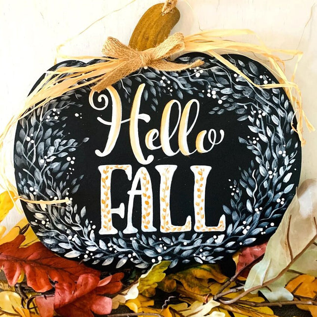 HELLO FALL pumpkin sign