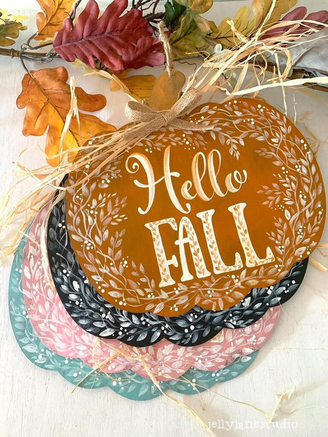 HELLO FALL pumpkin sign