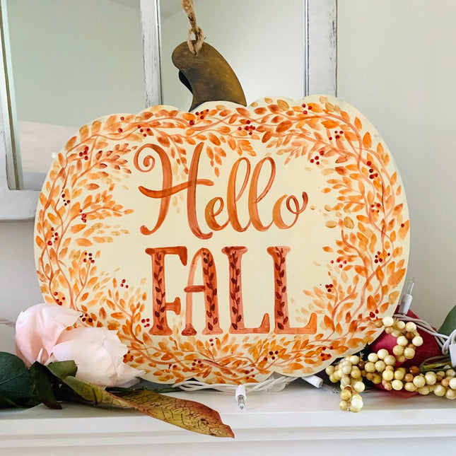 HELLO FALL pumpkin sign
