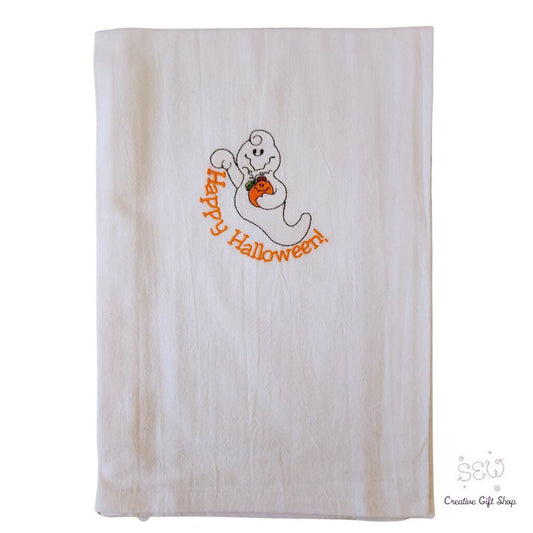 Happy Halloween Ghost Embroidered Towel