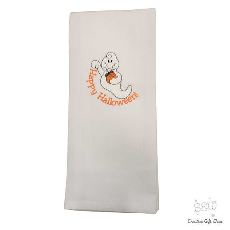 Happy Halloween Ghost Embroidered Towel