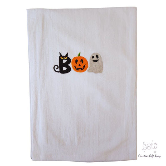 Boo Embroidered Towel