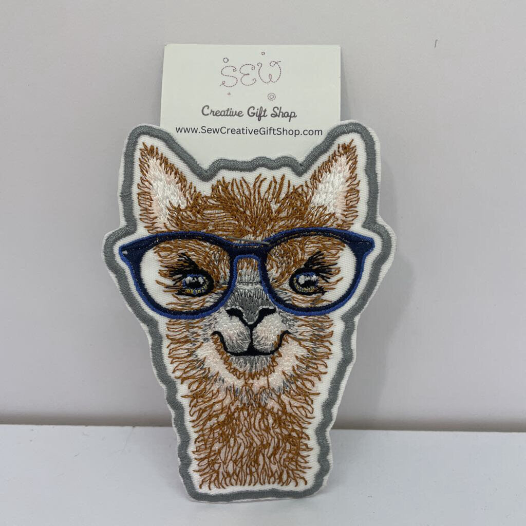 Llama with glasses Iron-on Patch