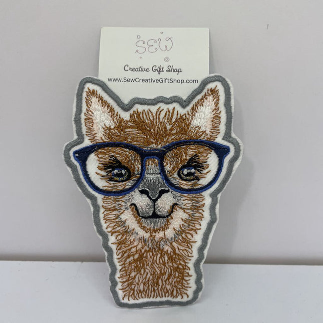 Llama with glasses Iron-on Patch