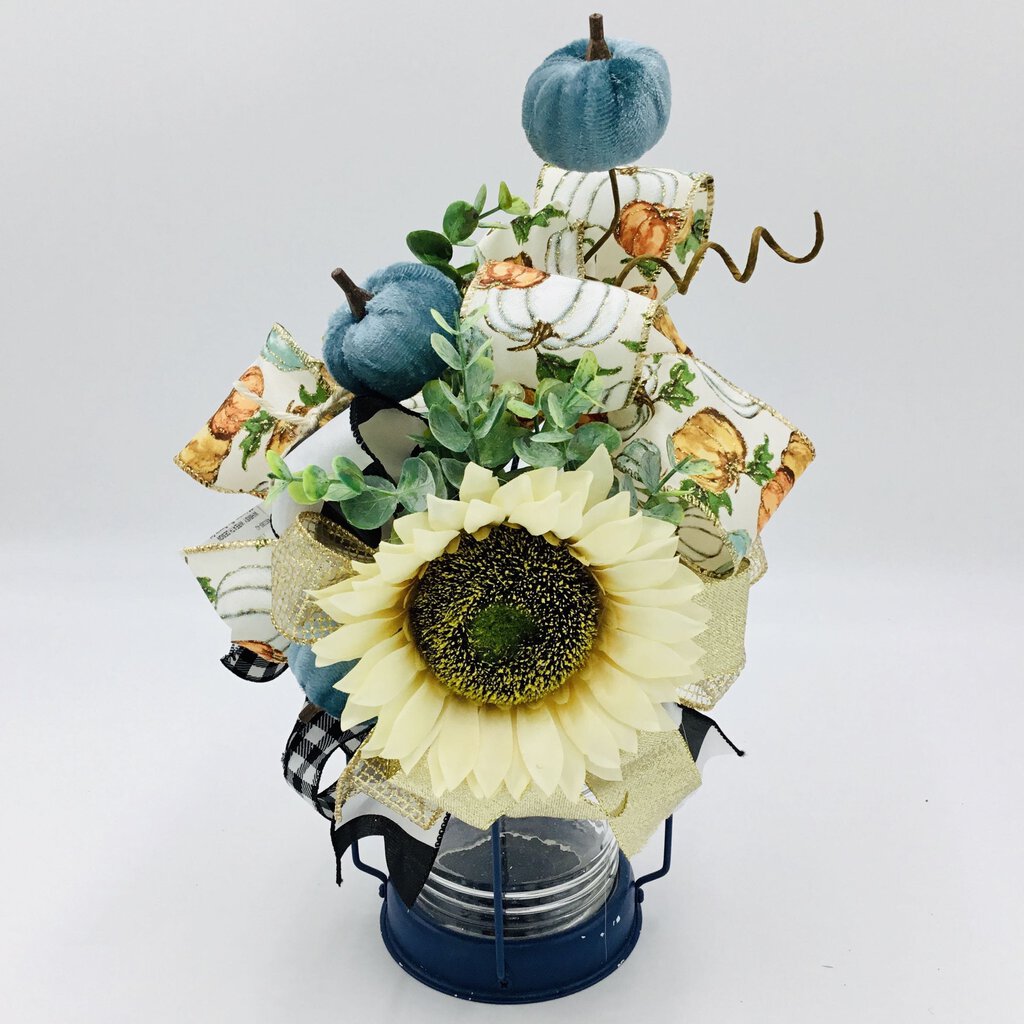 Lantern, Blue Pumpkin Fall Sunflower