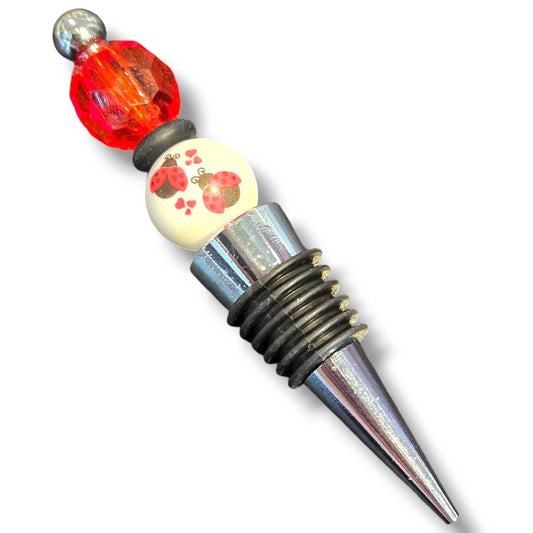 Wine Stopper Ladybugs Red