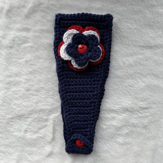 Flower Headband - Navy