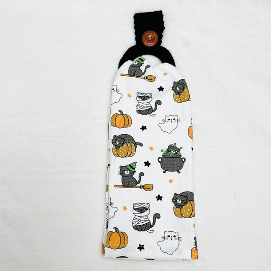 Hanging Towel Set - Halloween Cats