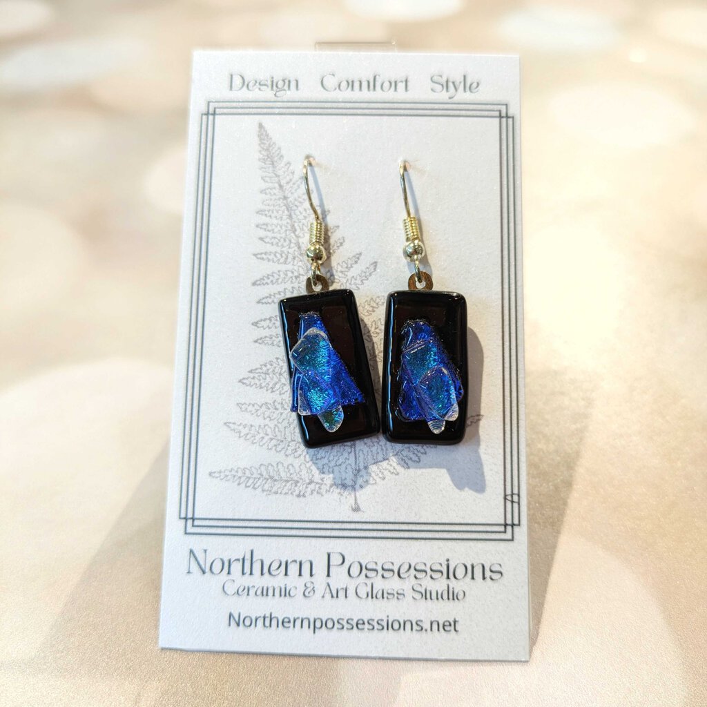 Fused Glass Dangle Earrings