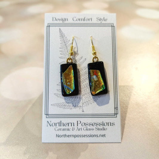 Fused Glass Dangle Earrings