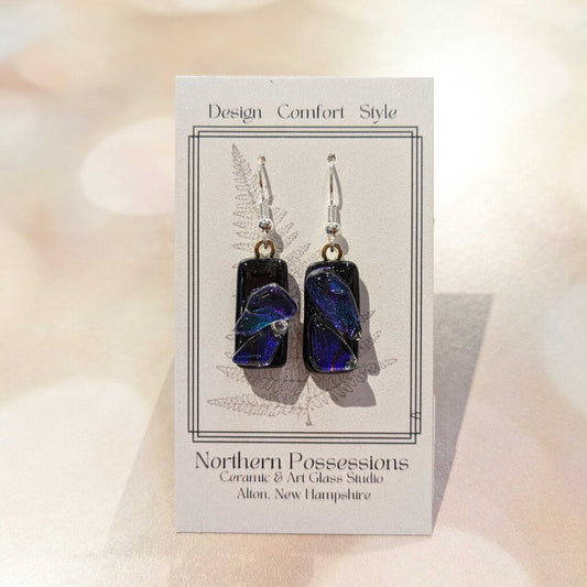 Fused Glass Dangle Earrings