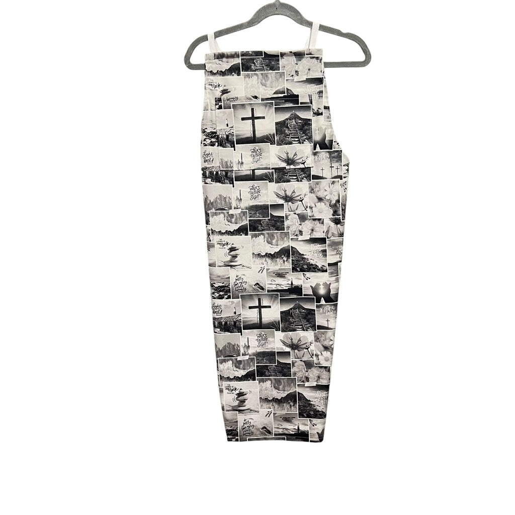 Adult Apron Black White Crosses