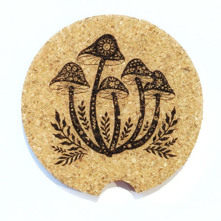 Cork Car Coaster CCC - Mushrooms