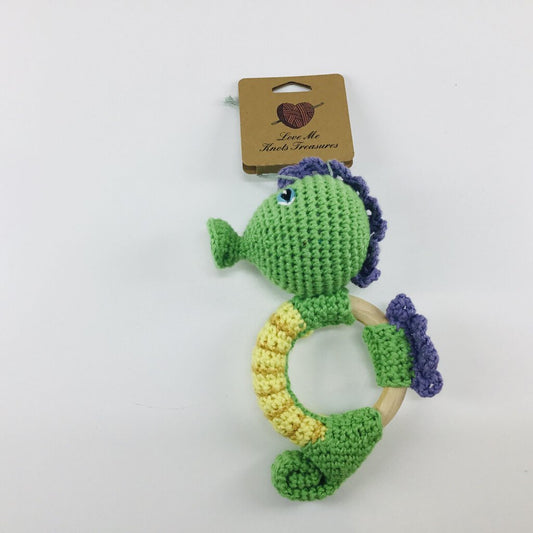 Seahorse Teething Ring Rattle