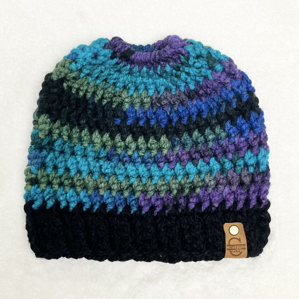 Messy Bun Hat - Northern Lights