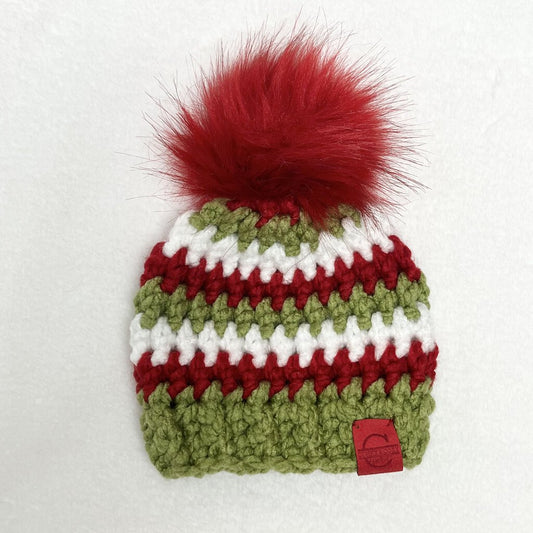 Elf Hat - Red, White, & Green Stripes