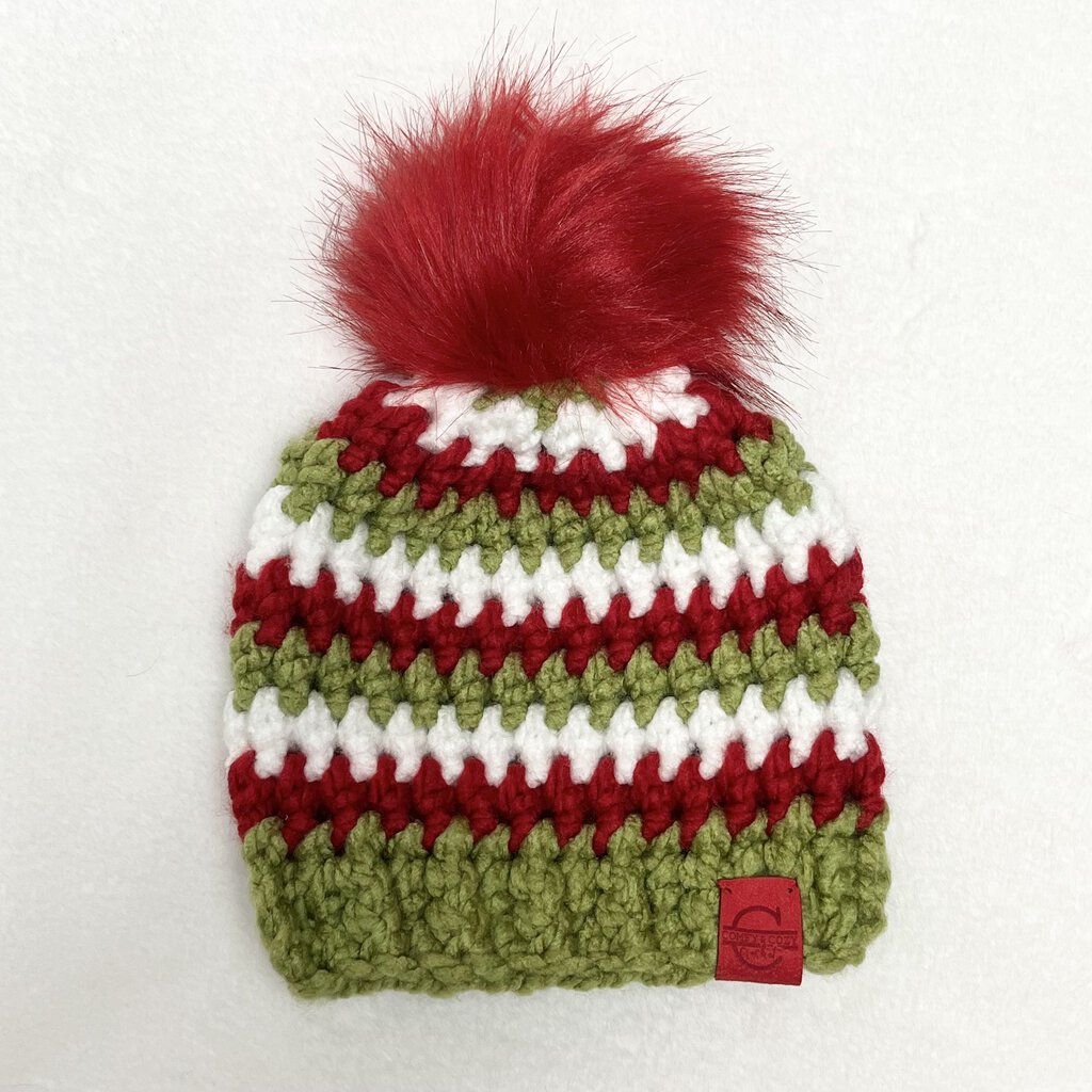 Elf Hat - Red, White, & Green Stripes