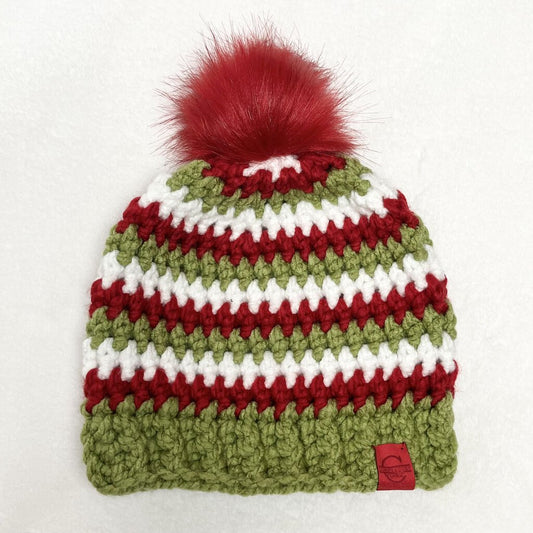 Elf Hat - Red, White, & Green Stripes