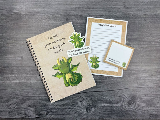 Doing Side Quests Stationery Set