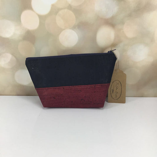 Makeup bag - navy and wine