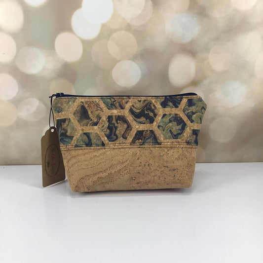 Makeup bag - hexagon and sand