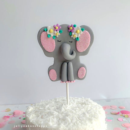 ELEPHANT CAKE TOPPER FOR GIRL