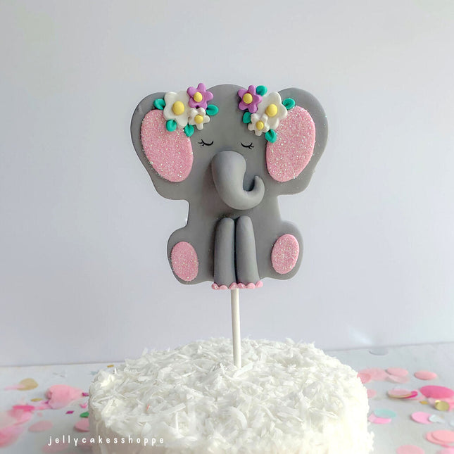ELEPHANT CAKE TOPPER FOR GIRL