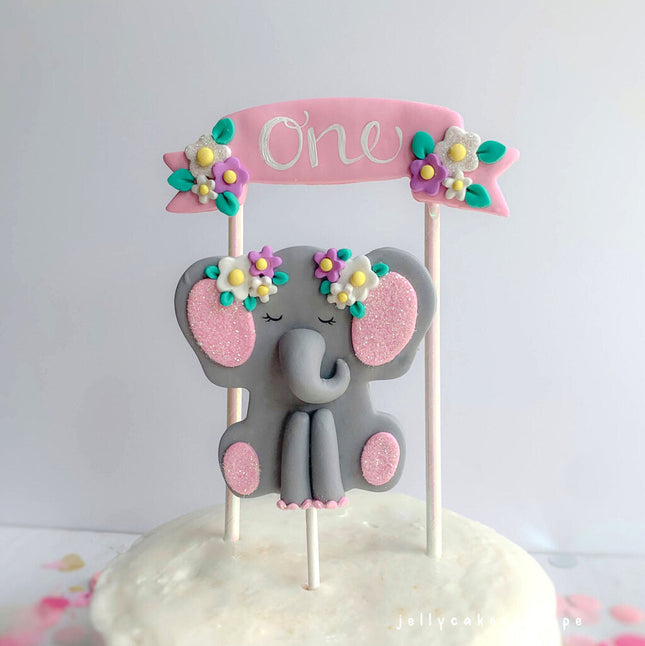 ELEPHANT CAKE TOPPER FOR GIRL