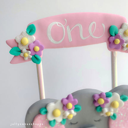 ELEPHANT CAKE TOPPER FOR GIRL