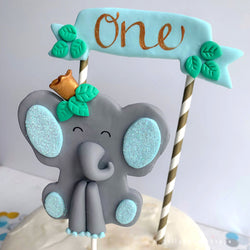 ELEPHANT CAKE TOPPER SET FOR BOY - view 3