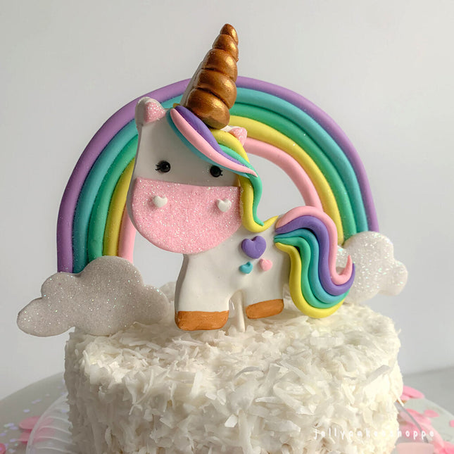 RAINBOW & UNICORN CAKE TOPPER SET