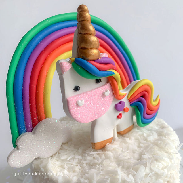 RAINBOW & UNICORN CAKE TOPPER SET